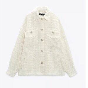 Zara Women's Tweed Cream Jacket